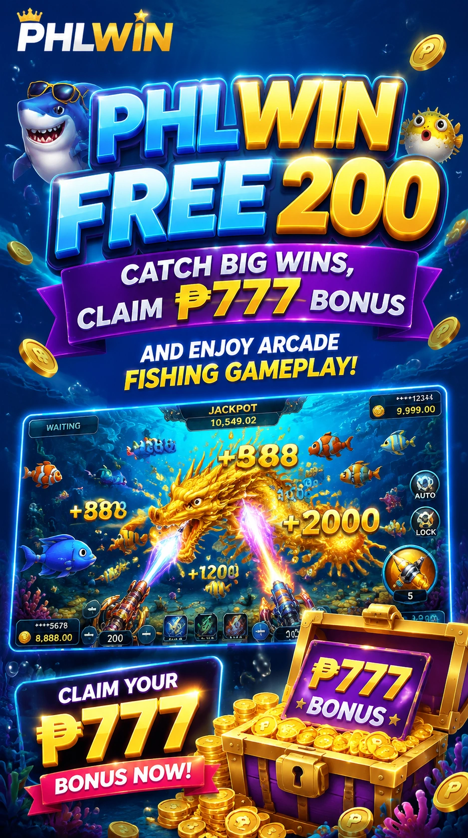 Mobile fishing game layout for Android and iOS